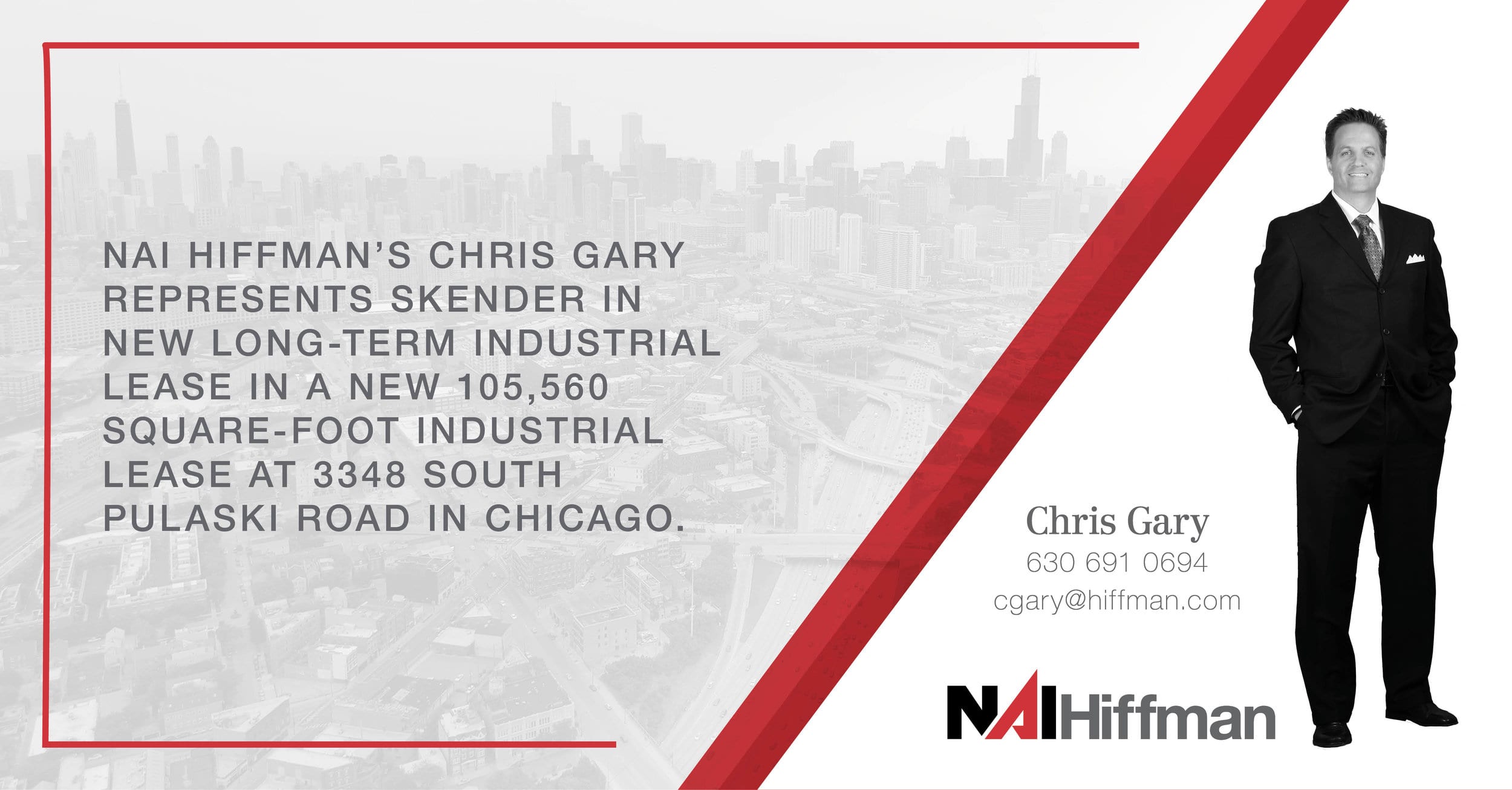 NAI Hiffman’s Chris Gary represents Skender in new long-term industrial lease