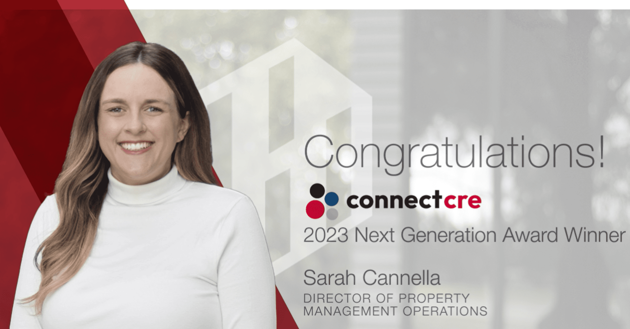Sarah Cannella 2023 Connect CRE Next Generation Award