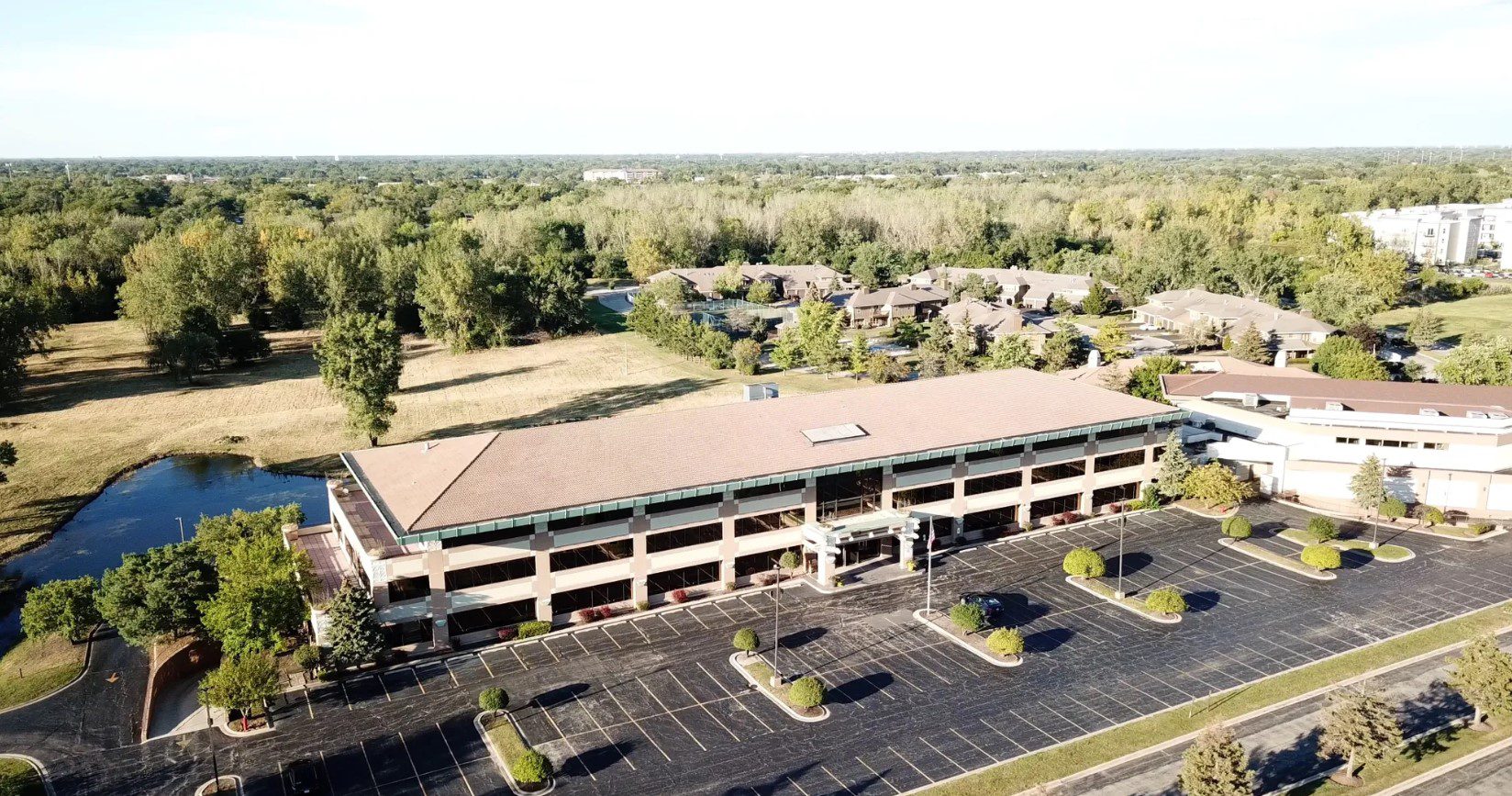 Aerial of 1000 Royce office building for sale