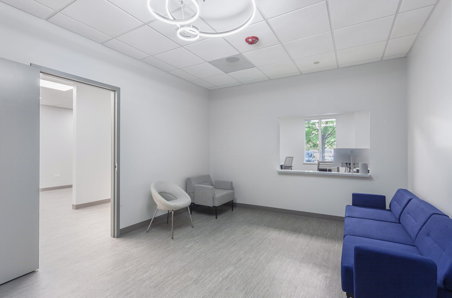 Newly built out medical space with clean and bright lobby area